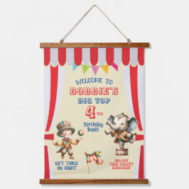 Big Top Circus Thema Geburtstag Wandteppich Mit Holzrahmen