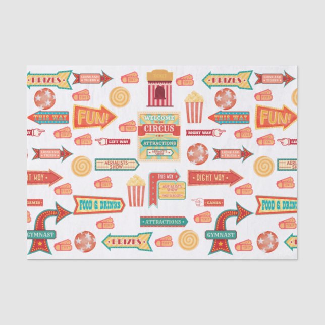 Big Top Circus Thema Seidenpapier (Vorderseite)