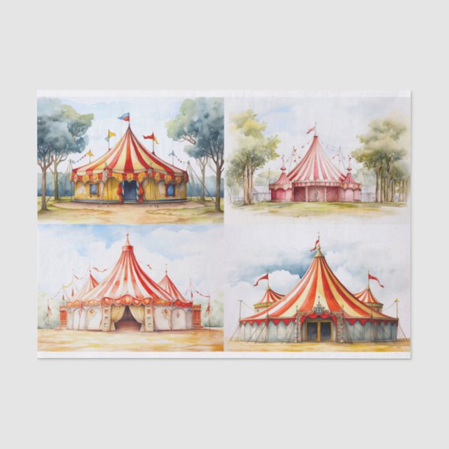Big Top Circus Zelt Collage 1 Dekoupage Paper Seidenpapier (Vorderseite)