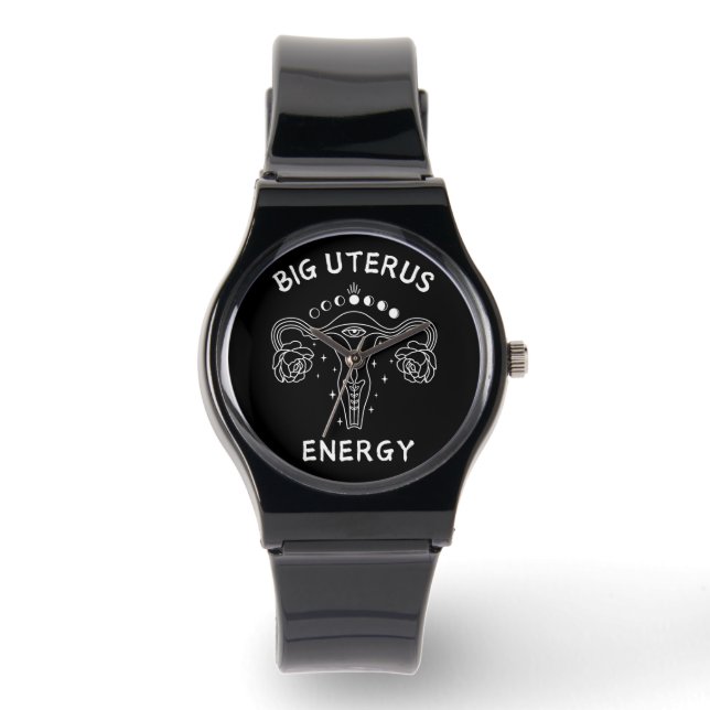 Big Uterus Energy Feminist Armbanduhr (Vorderseite)