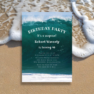 Big Wave Guards Surprise Anniversaire Invitation