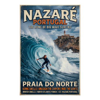 Big-Wave-Surfen in Nazaré Poster