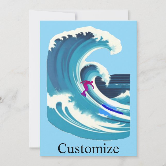 Big Wave Surfer Thunder_Cove Einladung (Vorderseite)