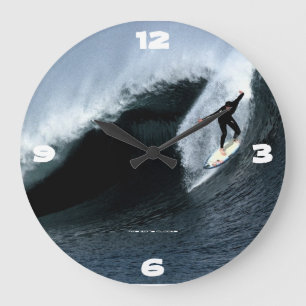 Big Waves Surfer Large Wall Clock Große Wanduhr