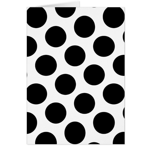 Big White and Black Polka Dots Grußkarte (Vorne)