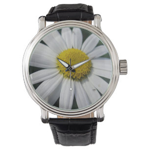 Big White Daisy Armbanduhr