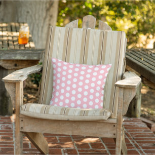 Big White Polka Dots auf hellrosa Kissen