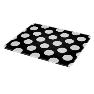 Big White Polka Punkte auf schwarz Schneidebrett