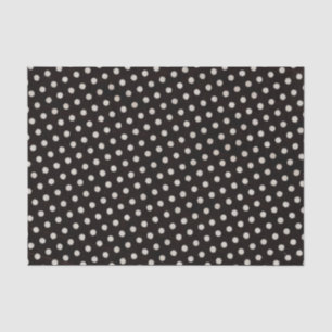 Big White Polka Punkte auf schwarz Seidenpapier