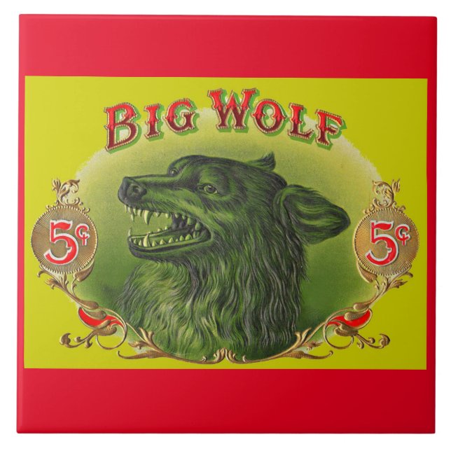 Big Wolf Zigarrenlabel Fliese (Vorderseite)