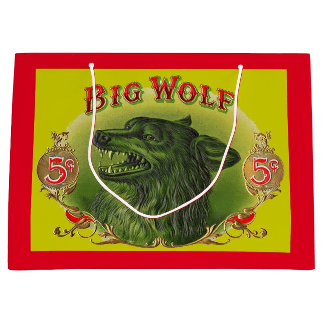 Big Wolf Zigarrenlabel Große Geschenktüte (Vorderseite)