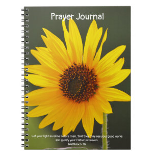 Big Yellow Blume Sonnenblume Bibel Verse Gebet Notizblock