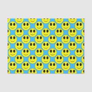 Big Yellow Happy Face Allover Seidenpapier