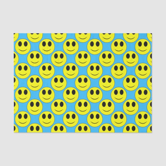 Big Yellow Happy Face Allover Seidenpapier (Vorderseite)