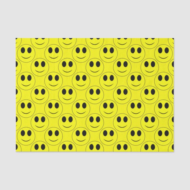 Big Yellow Happy Face Allover Tissue Seidenpapier (Vorderseite)