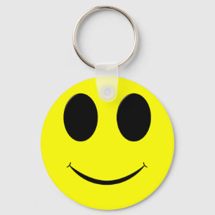 Big Yellow Happy Face Button Schlüsselanhänger