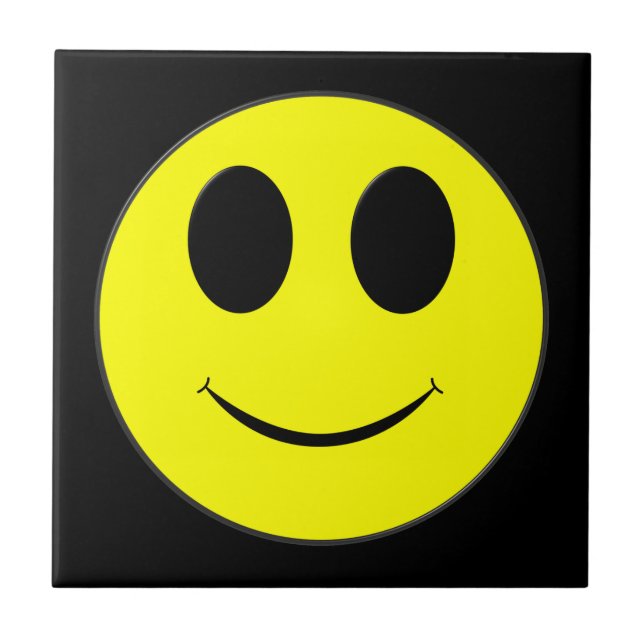 Big Yellow Happy Face Fliese (Vorderseite)