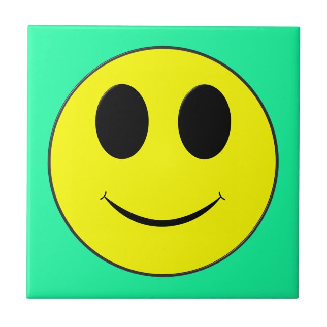Big Yellow Happy Face Fliese (Vorderseite)