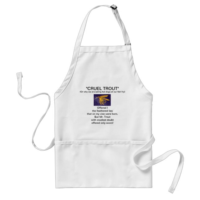 "Big Yellow May Wet Fly-Cruel Trout"  Apron Schürze (Vorne)
