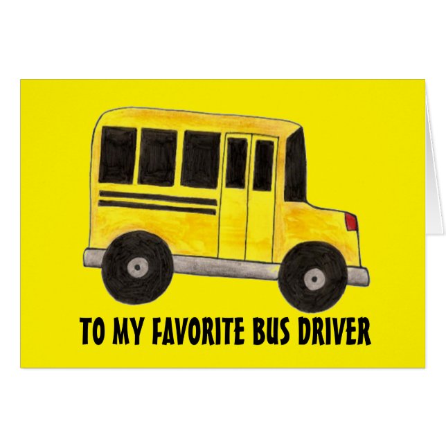 Big Yellow School Bus Driver Bildung Card (Vorderseite (Horizontal))