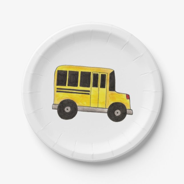 Big Yellow School Buslehrer Bildung Pappteller (Vorderseite)