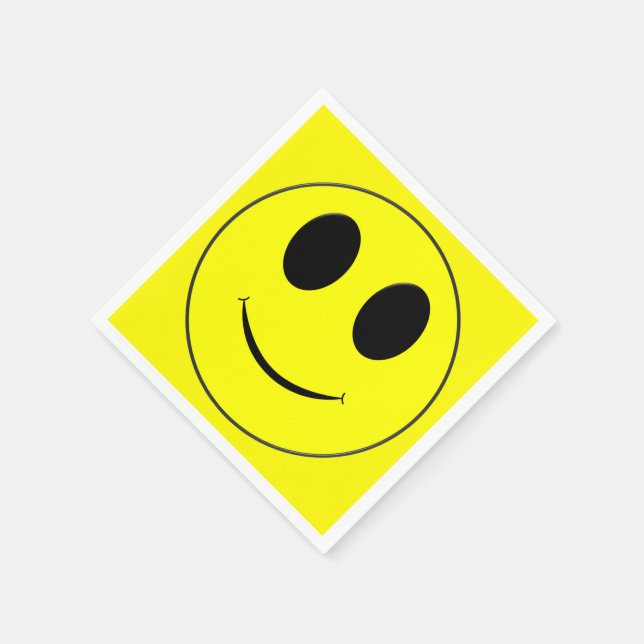 Big Yellow Smiley Paper Coctail Napkins Serviette (Ecke)