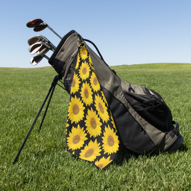 Big Yellow Sunblumen Golfhandtuch (Gras)