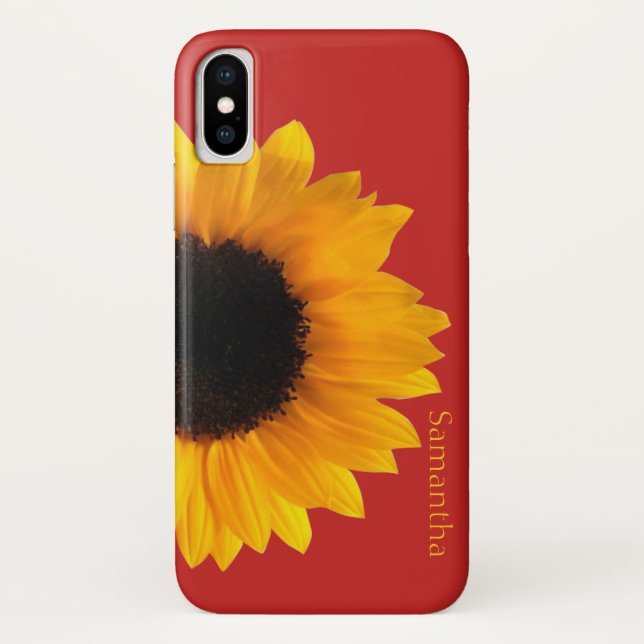 Big Yellow Sunflower iphone X Coque (Dos)