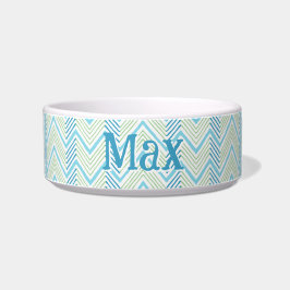 Big Zag Chevron in Green and Aqua Napf