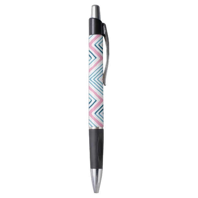 Big Zag Chevron in Pink and Aqua Kugelschreiber (Unterseite (Vertikal))