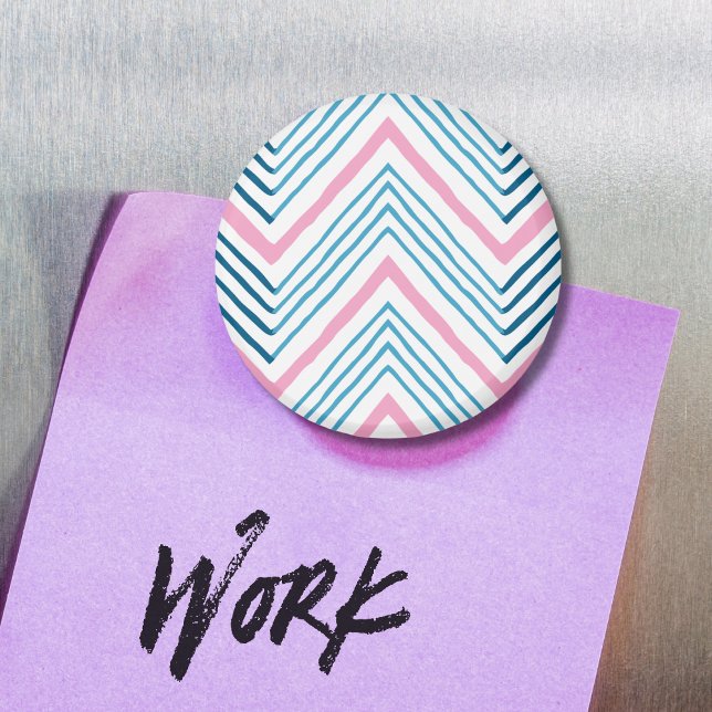 Big Zag Chevron in Pink and Aqua Magnet (Von Creator hochgeladen)