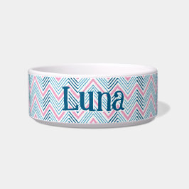 Big Zag Chevron in Pink and Aqua Napf