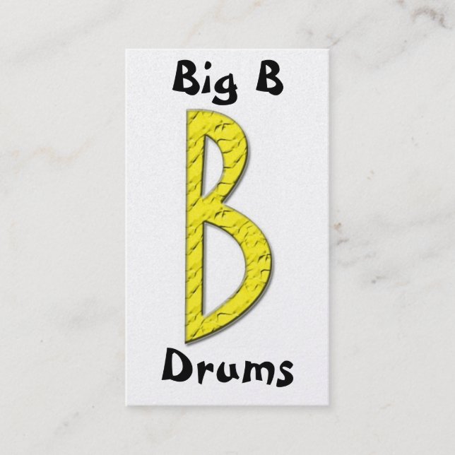 BigBdrumslogo2, großes B, Trommeln Visitenkarte (Vorderseite)