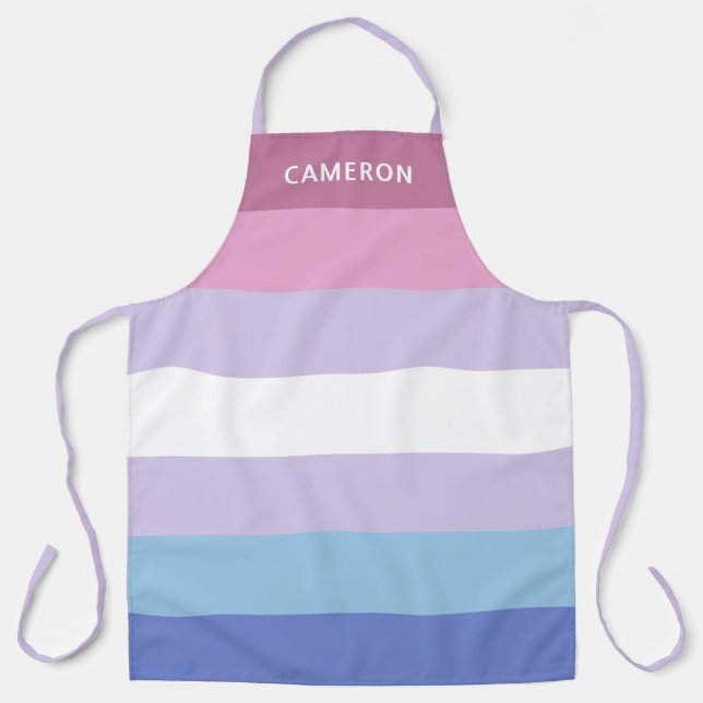 Bigender Flag Mit Monogramm Schürze (Vorderseite)