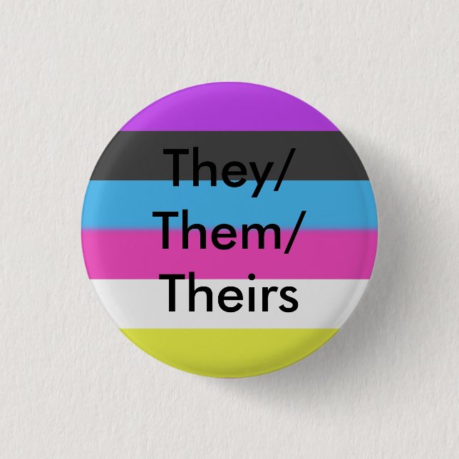 Bigender Flagge knöpfen sie/sie/ihre Button (Vorderseite)
