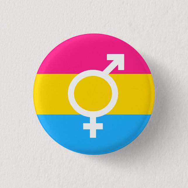 Bigender Pansexus Flag Symbol Button (Vorderseite)