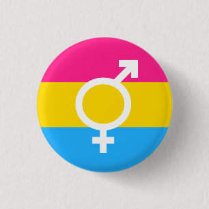 Bigender Pansexus Flag Symbol Button