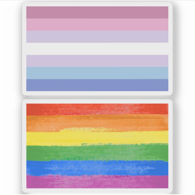 Bigender Pride Aufkleber (Vorderseite)