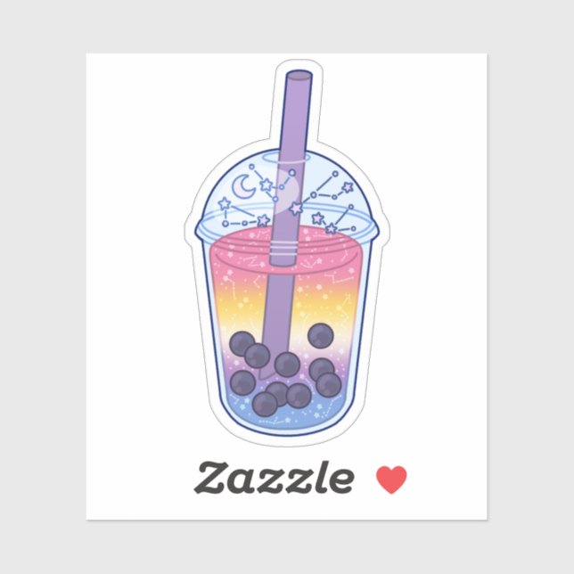 Bigender Pride Flag Boba Aufkleber (Blatt)