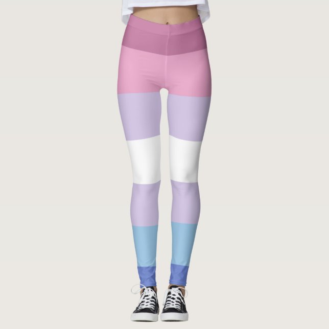 Bigender-Pride-Flag Leggings (Vorderseite)