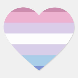 Bigender Pride Herz-Aufkleber