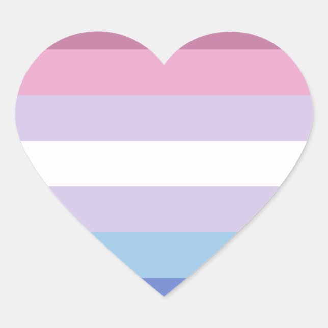 Bigender-Pride-Markierung Herz-Aufkleber (Vorderseite)