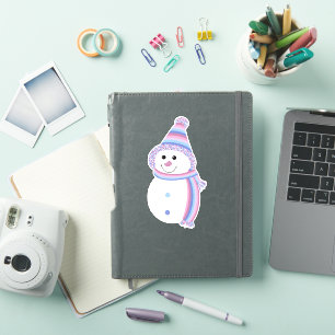Bigender Pride Snowman Snowperson Flag Pastelle Aufkleber