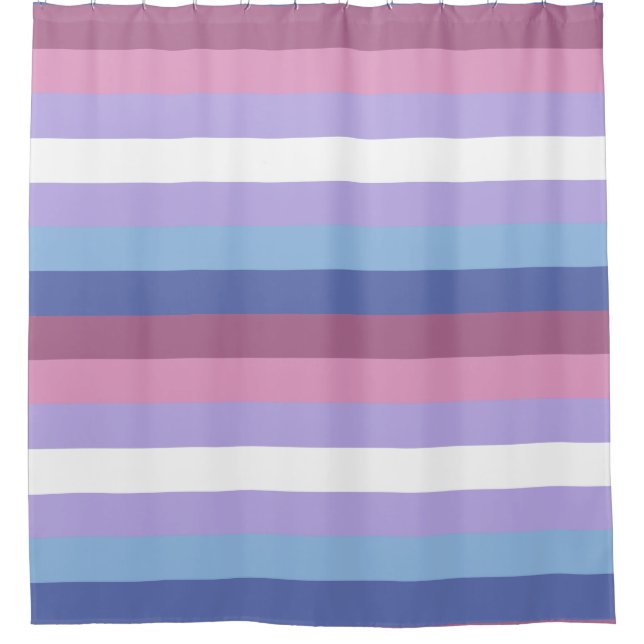 Bigender-Stolz, gestreifte Print, LGBTQ-Stolz Duschvorhang (Vorderseite)