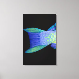 Bigeye Priacanthus hamrur, naher Schwanz Leinwanddruck