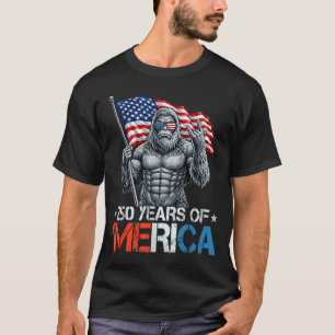 Bigfoot 250 Jahre Merica Rock Amerikanische Flagge T-Shirt