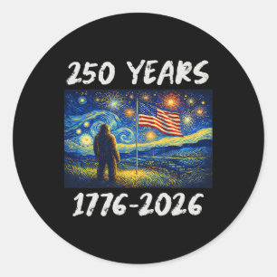 Bigfoot 250 Jahre Sternennacht 1776-2026 250. Jubi Runder Aufkleber