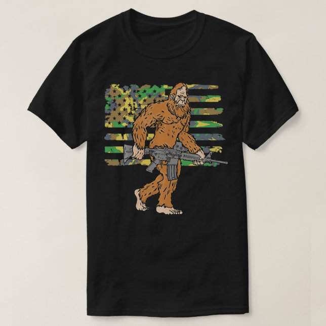 Bigfoot 2. Änderung Recht auf Bear Arms Gun Camou T-Shirt (Design vorne)