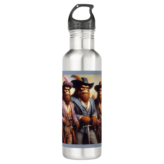 Bigfoot 3 Musketeers Edelstahlflasche (Vorderseite)