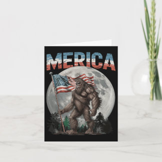 Bigfoot 4. Juli American Flag Funny Patriotic Karte